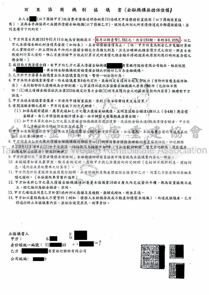 台新,銀行,債務協商,債務整合,卡債協商
