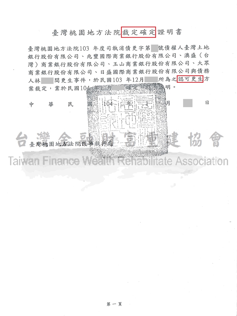 桃園,百萬,債務,更生,清償,債務問題