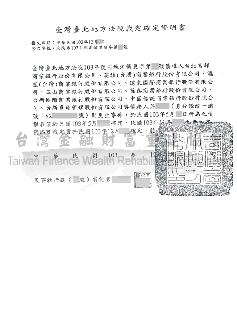 台北,債務更生,債務壓力,債務協商,更生清算