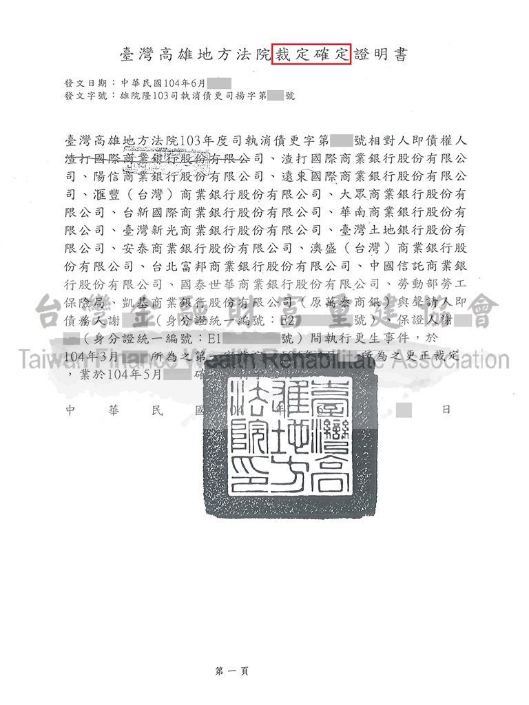 高雄,卡債更生,債務,清償