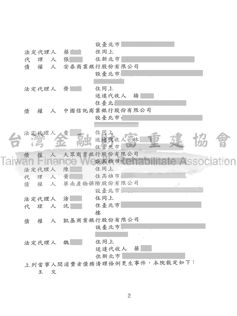 台南,債務更生,協商毀諾,協商不成立