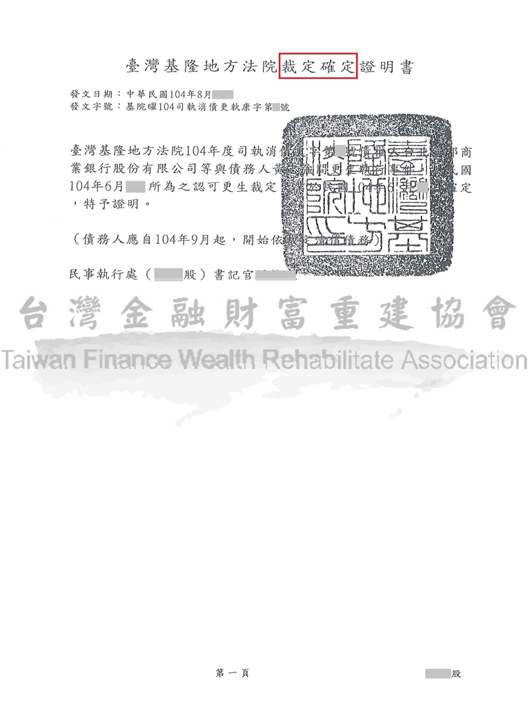 基隆,卡債更生,卡債族,債務清償,債務