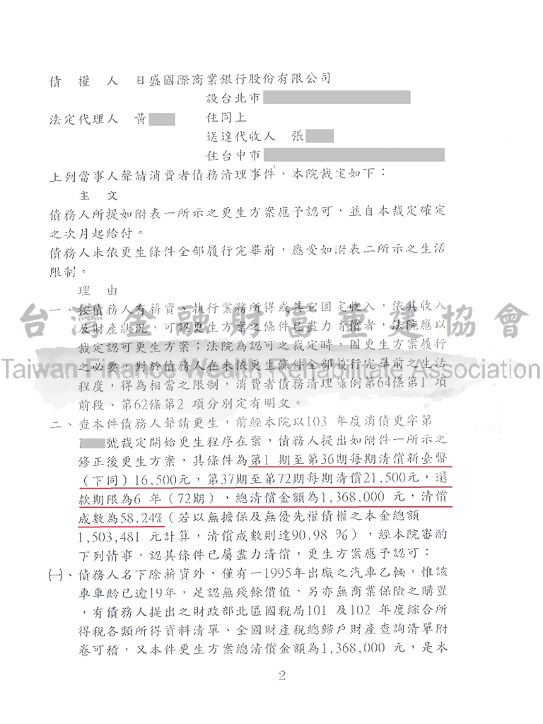 桃園,債務更生,卡債族,折扣,減免利息