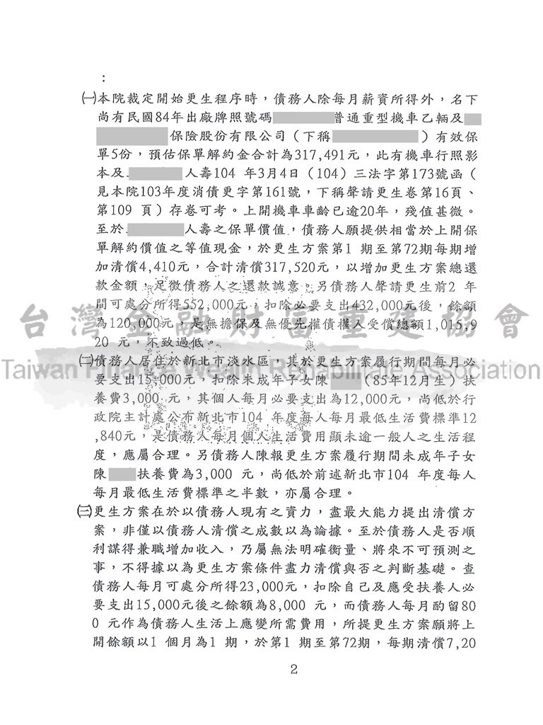 債務打折,更生清算,強制扣薪,清償債務,士林