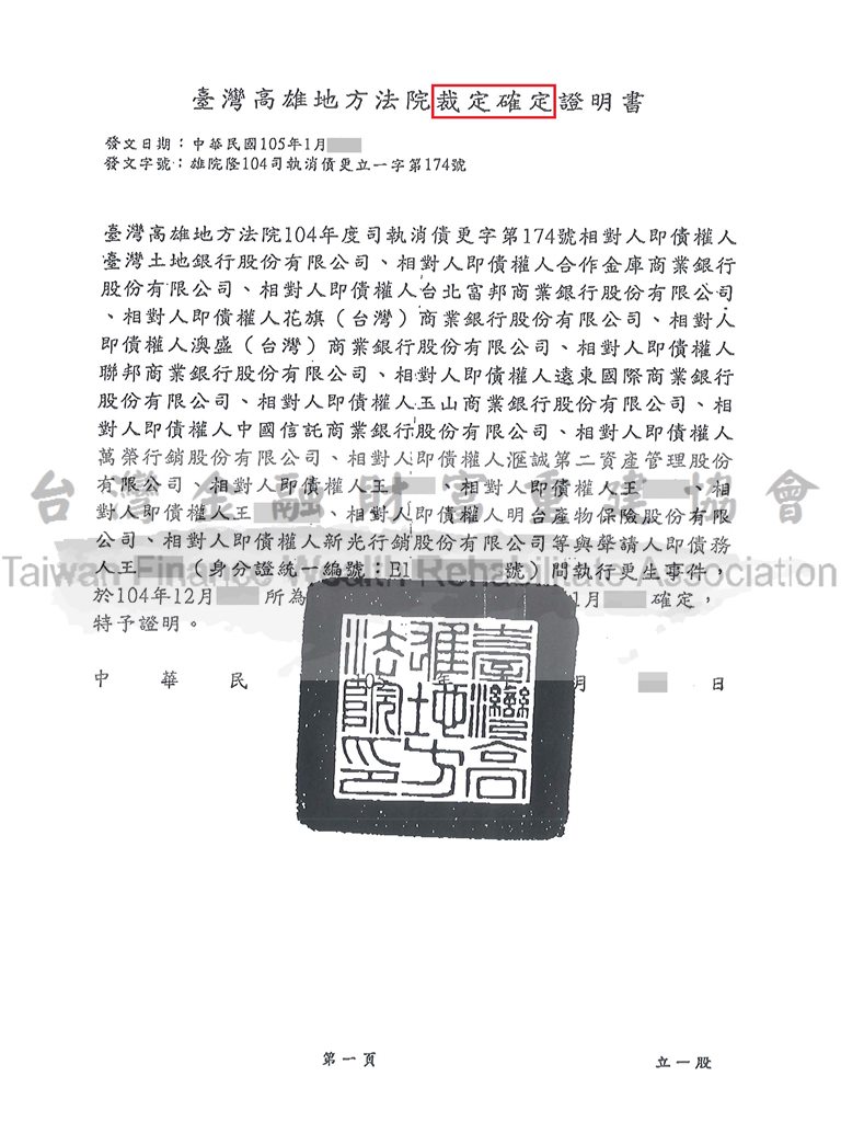 負債,債務打折,債務更生,協商毀諾,卡債,高雄