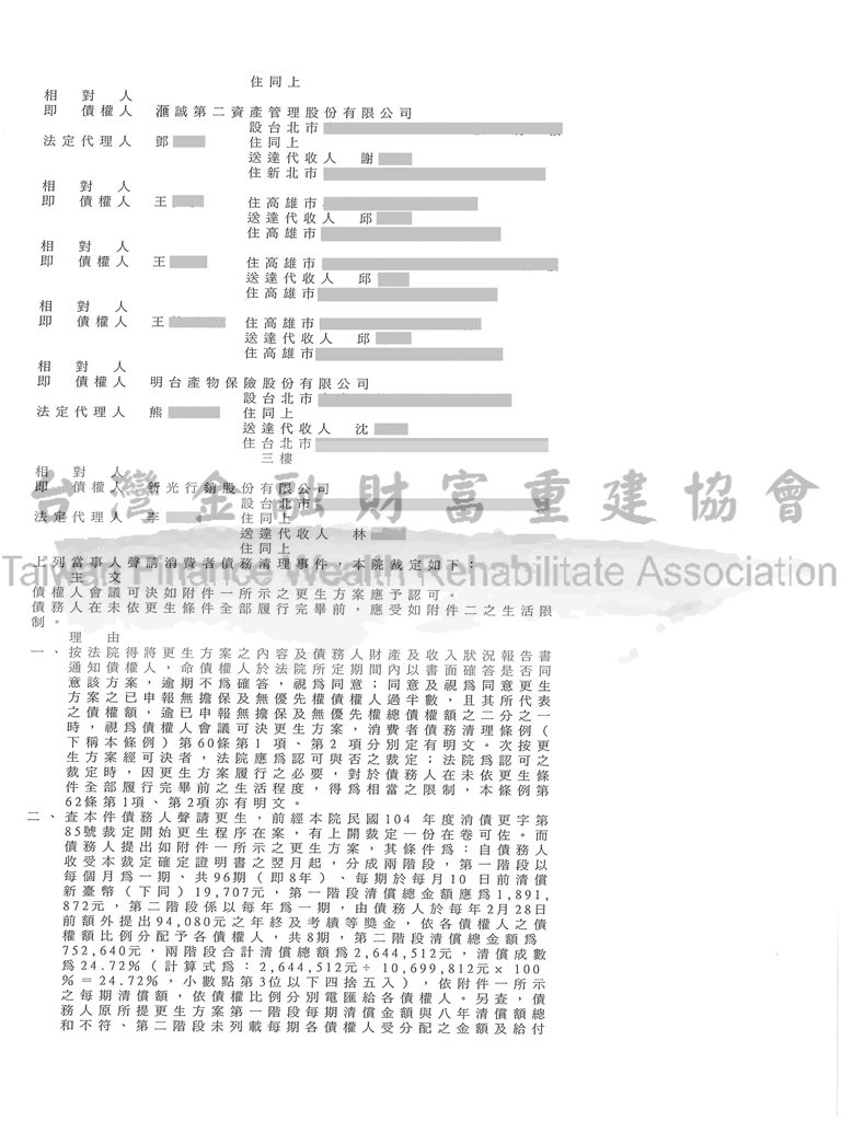 負債,債務打折,債務更生,協商毀諾,卡債,高雄