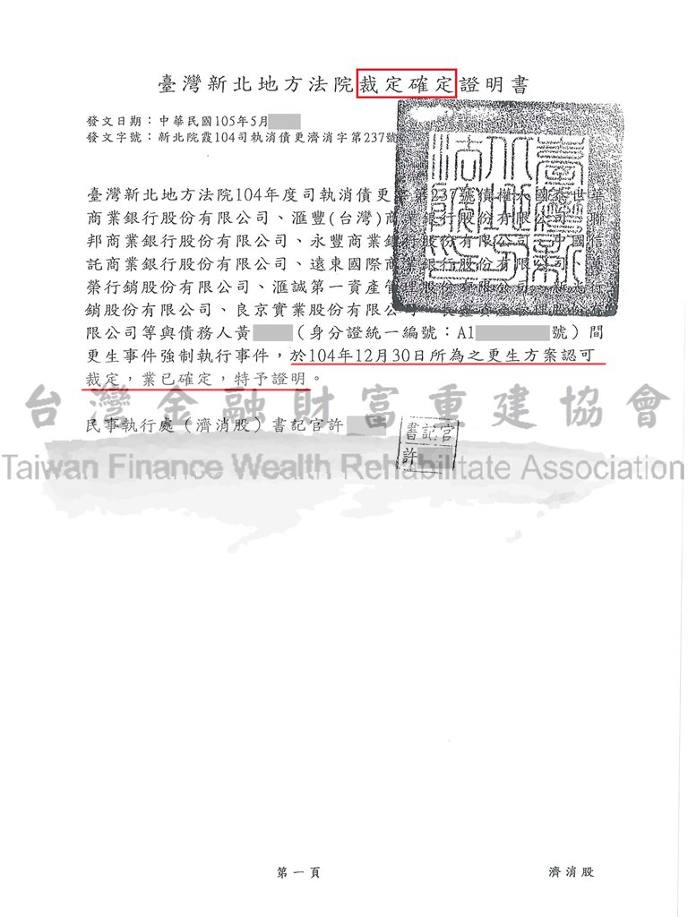 協商,毀諾,債務,更生條例,更生清算,新北