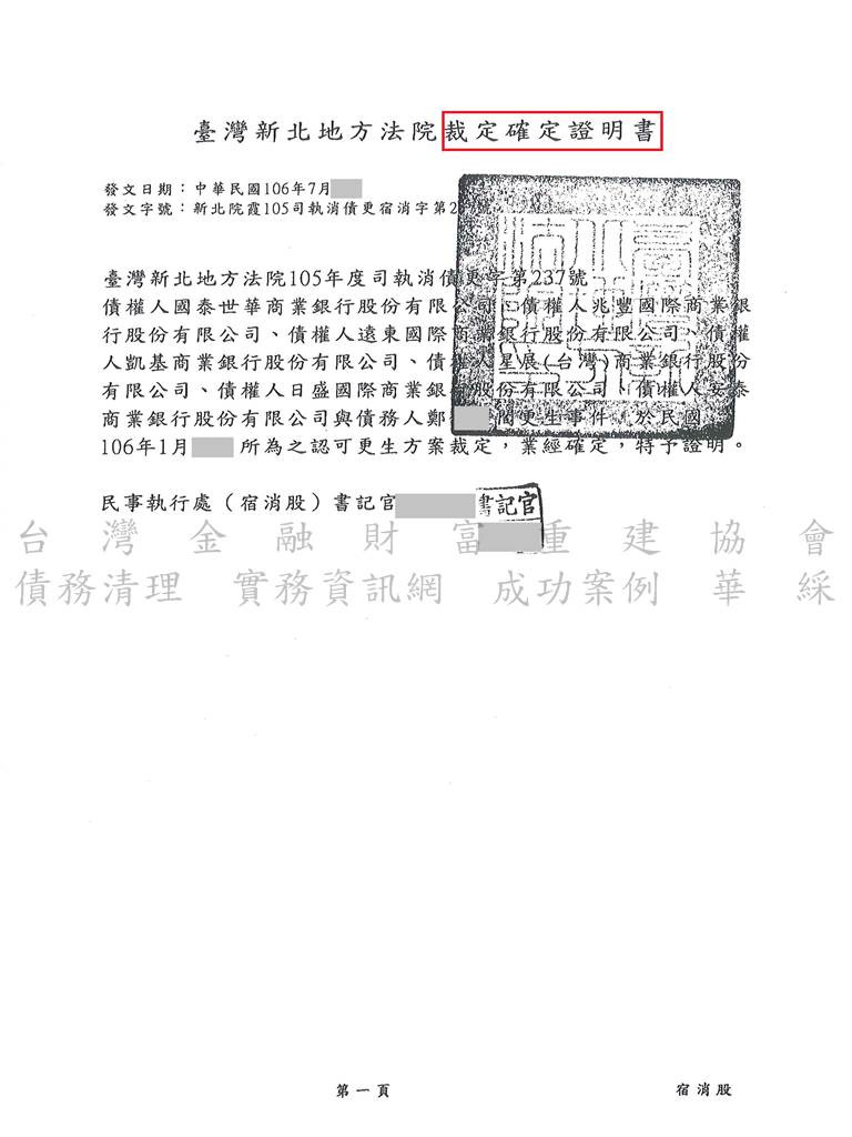 債務更生,新北,地方,法院,卡債,債務,打折,協商毀諾