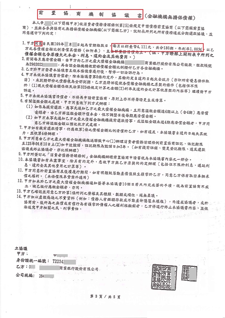 前置協商,銀行,卡債,信貸,降低,利率,還款,債務